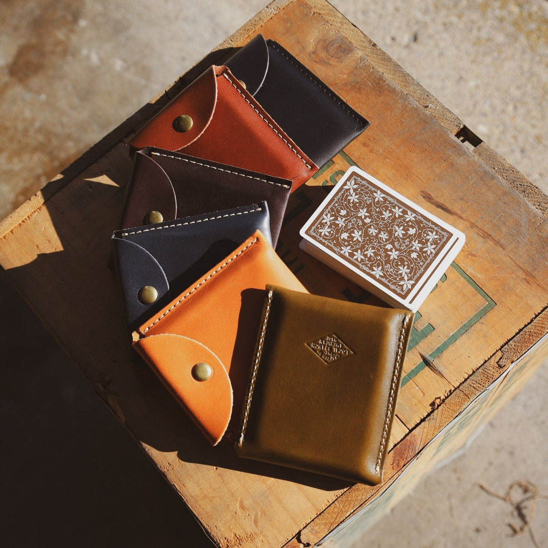 The Local Branch Leather Leather Playing Card Case - USA Made