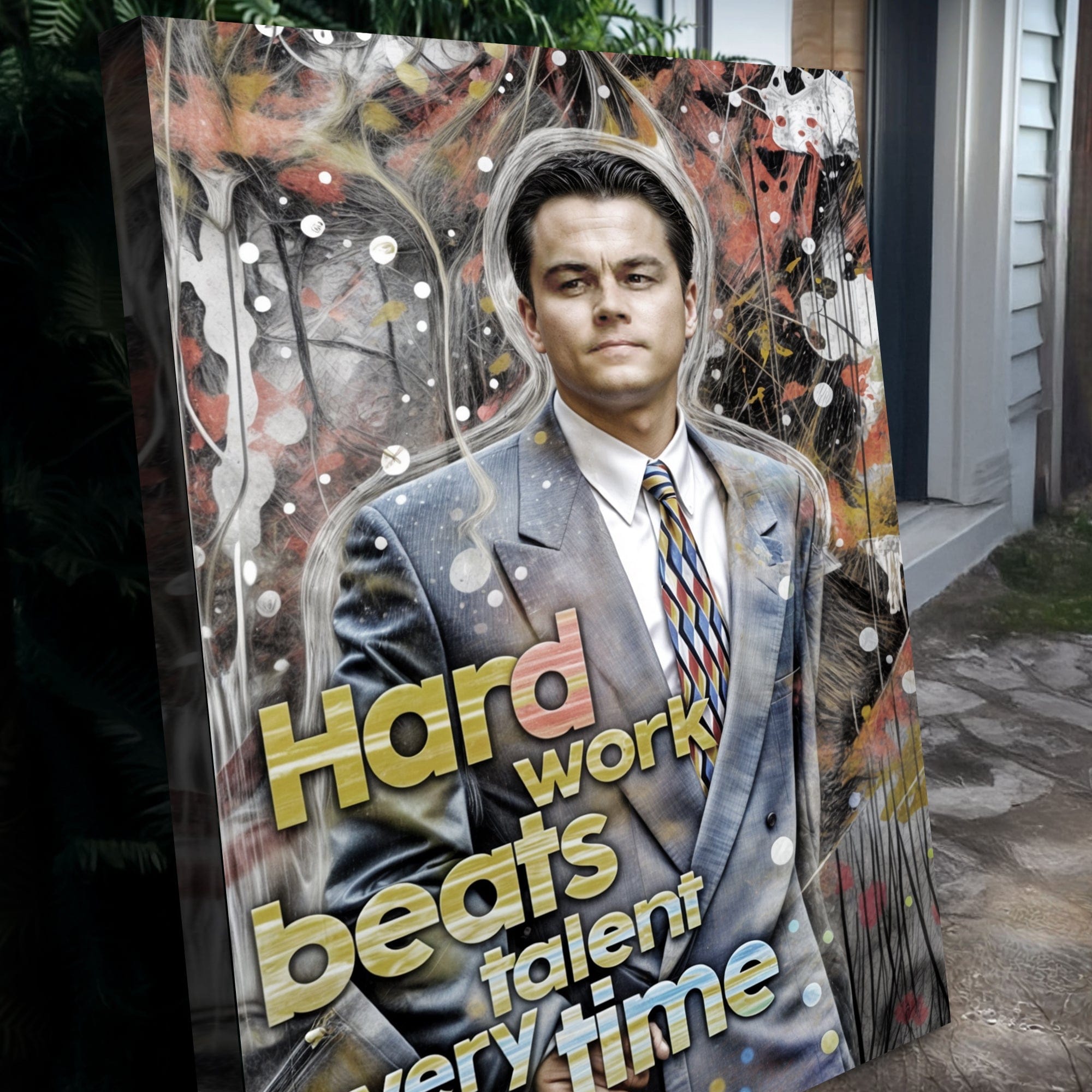 Tailored Canvases Canvas Hard Work Beats Talent Every Time Motivational Wall Sign