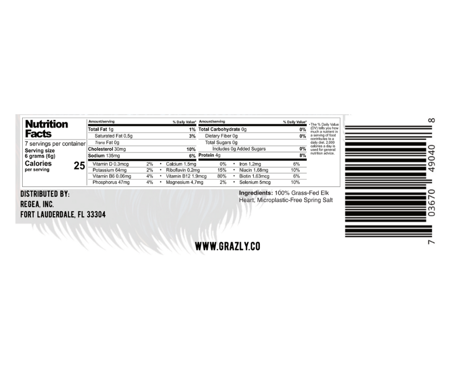 Elk Heart Crisps - 100% Grass-Fed/Finished - My American Goods