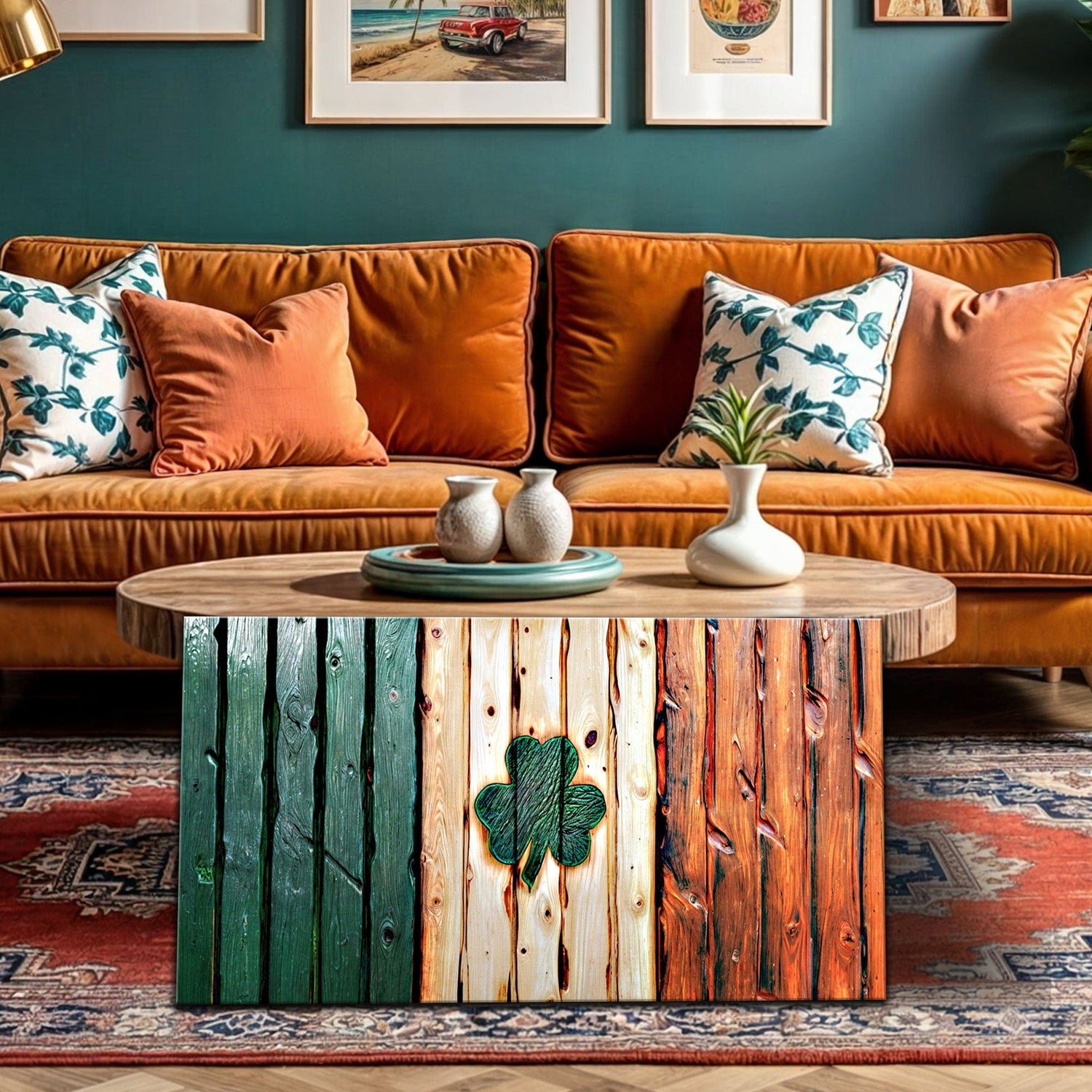 Tailored Canvases Canvas Irish Shamrock Glory Wooden Flag Wall Art