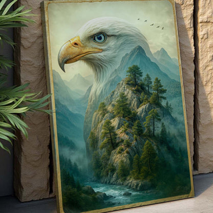 Tailored Canvases Canvas Eagle Over The Canyon Double Exposure Wall Art