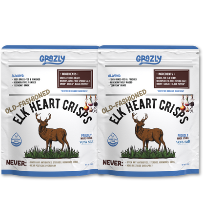 Elk Heart Crisps - 100% Grass-Fed/Finished - My American Goods