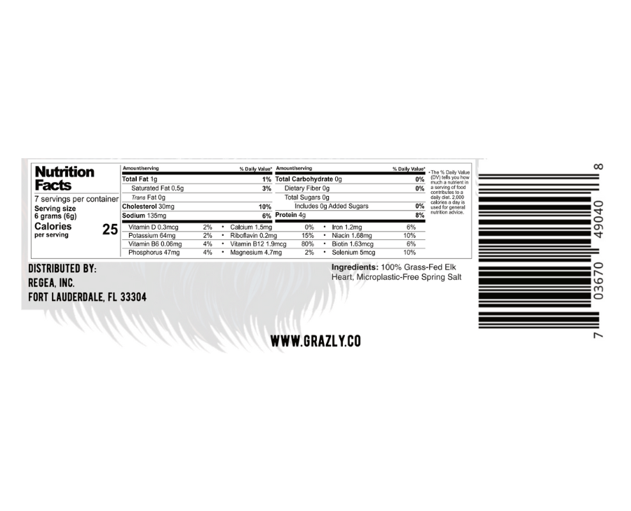 Elk Heart Crisps - 100% Grass-Fed/Finished