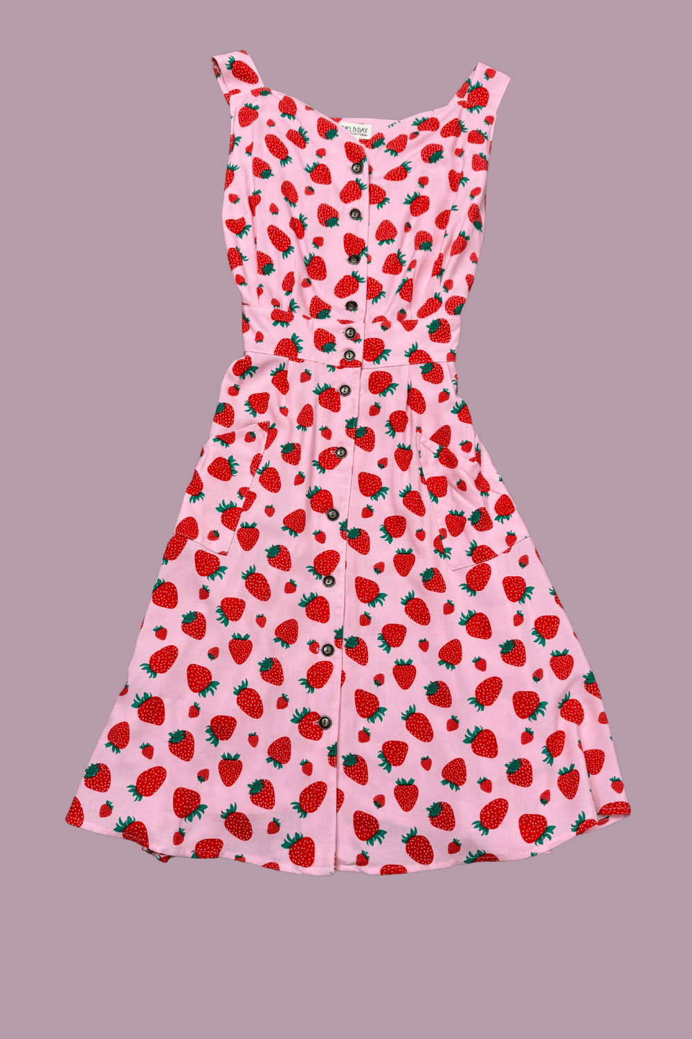 Field Day Dress Sheet Dress in Strawberry Cotton