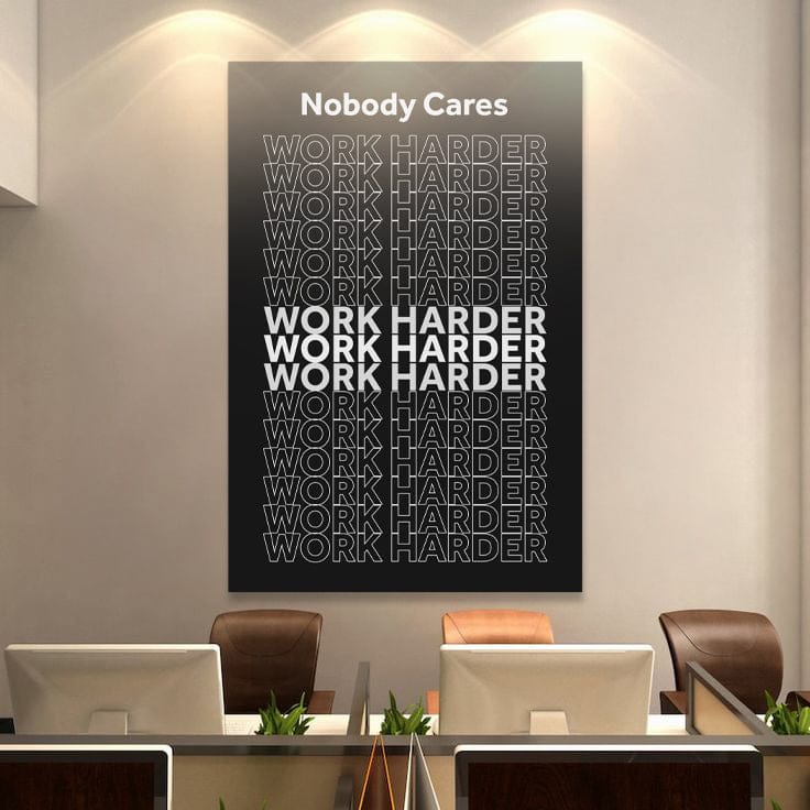 Tailored Canvases Canvas Work Harder Motivational Wall Sign