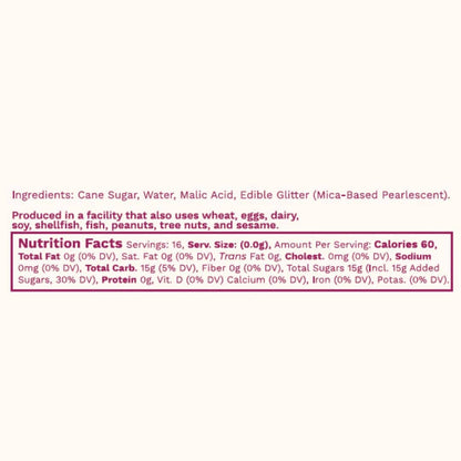 Wood Stove Kitchen Cocktail and Drink Mixers Glitter Simple Syrup, 16 fl oz