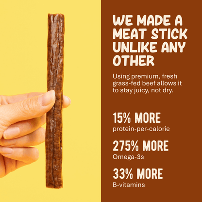 Plain Beef Meat Sticks - 100% Grass-Fed &amp; Finished