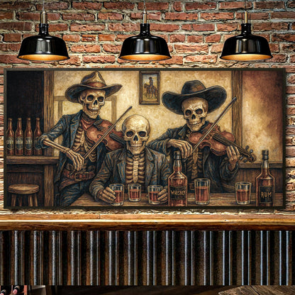 Tailored Canvases Canvas Cowboy Skeletons Western Bar Wall Art
