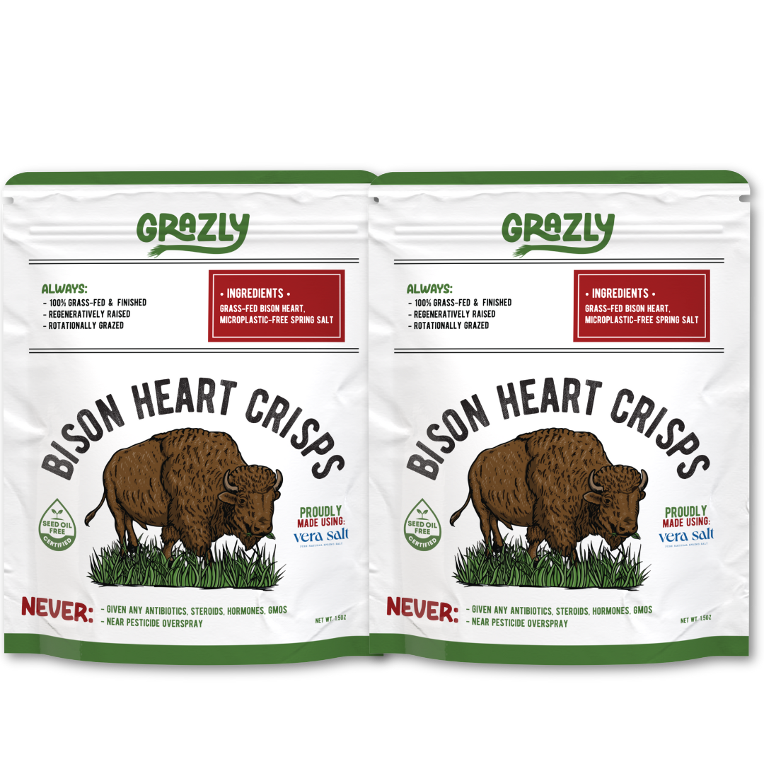 Bison Heart Crisps - 100% Grass-Fed/Finished - My American Goods