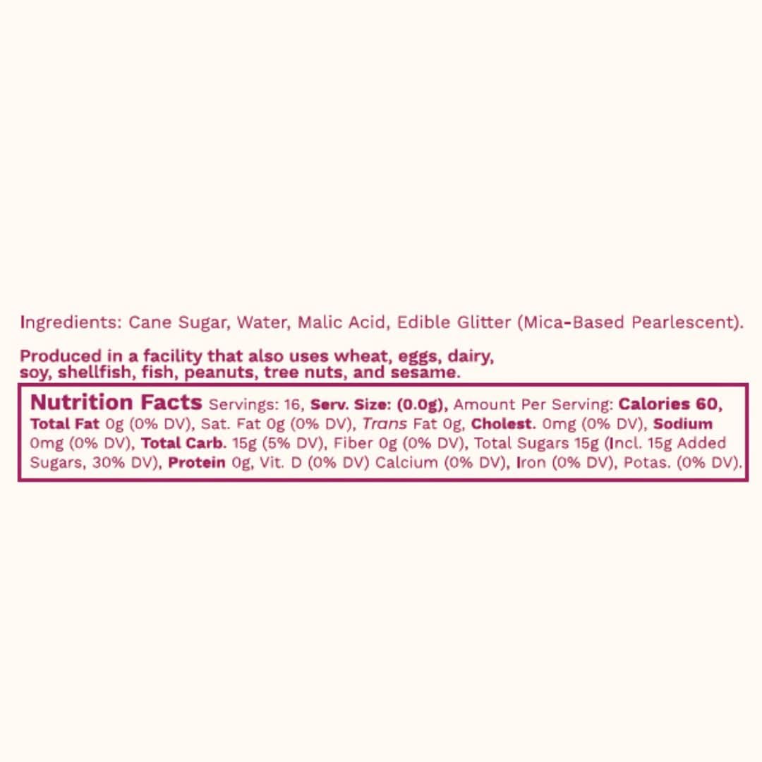 Glitter Simple Syrup, 16 fl oz - My American Goods