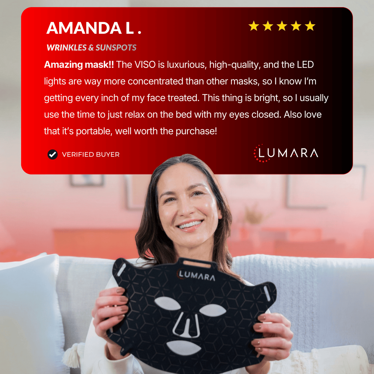 Lumara Health &amp; Beauty VISO - FDA Certified Red Light Therapy Mask