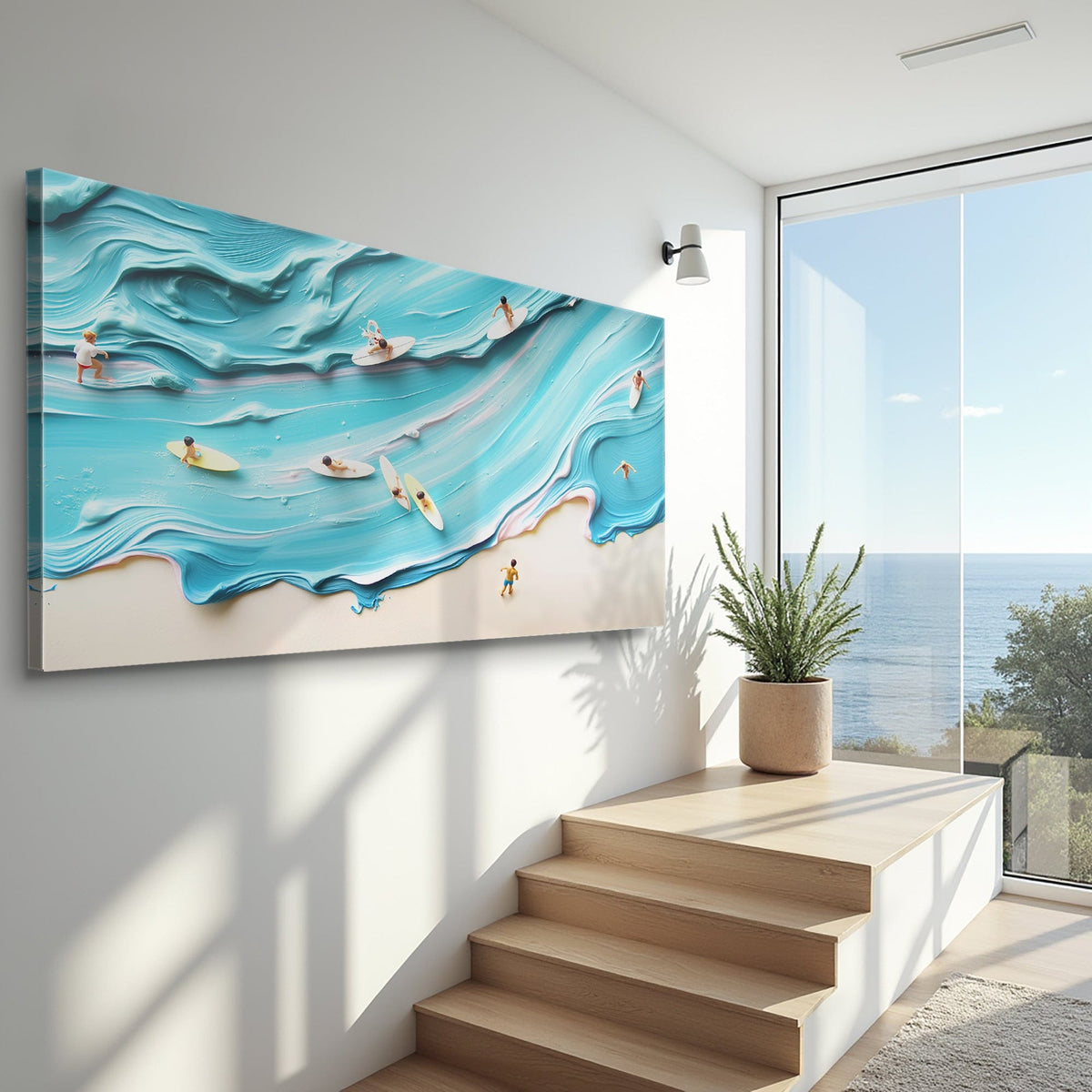 Tailored Canvases Canvas Abstract Aerial View Beach Wall Art
