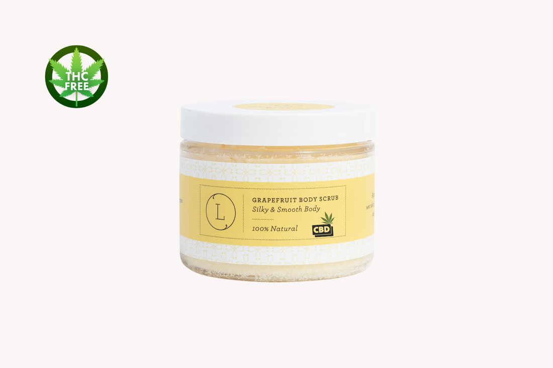 CBD Grapefruit Body Salt Scrub with CBD - Moisturizing and fresh (THC free) - My American Goods