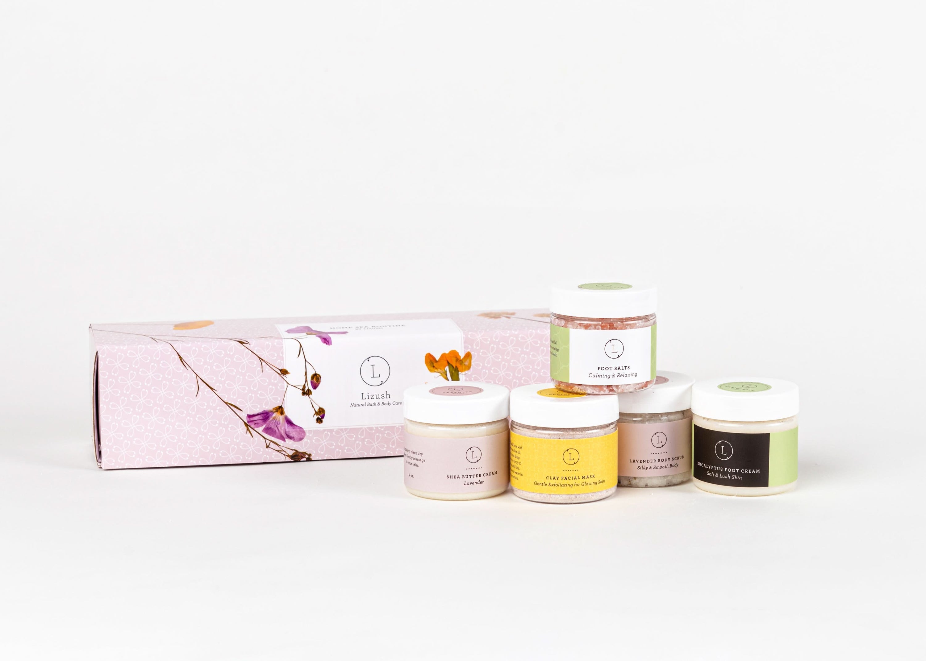 Lizush Citrus Gifts Full body Luxury Home Spa Routine Set  - Perfect thinking of you gift
