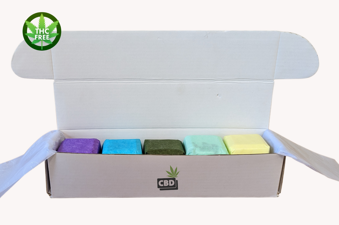 CBD Shower Steamers Gift Set with CBD - 5 Big Fizzies (THC Free) - My American Goods