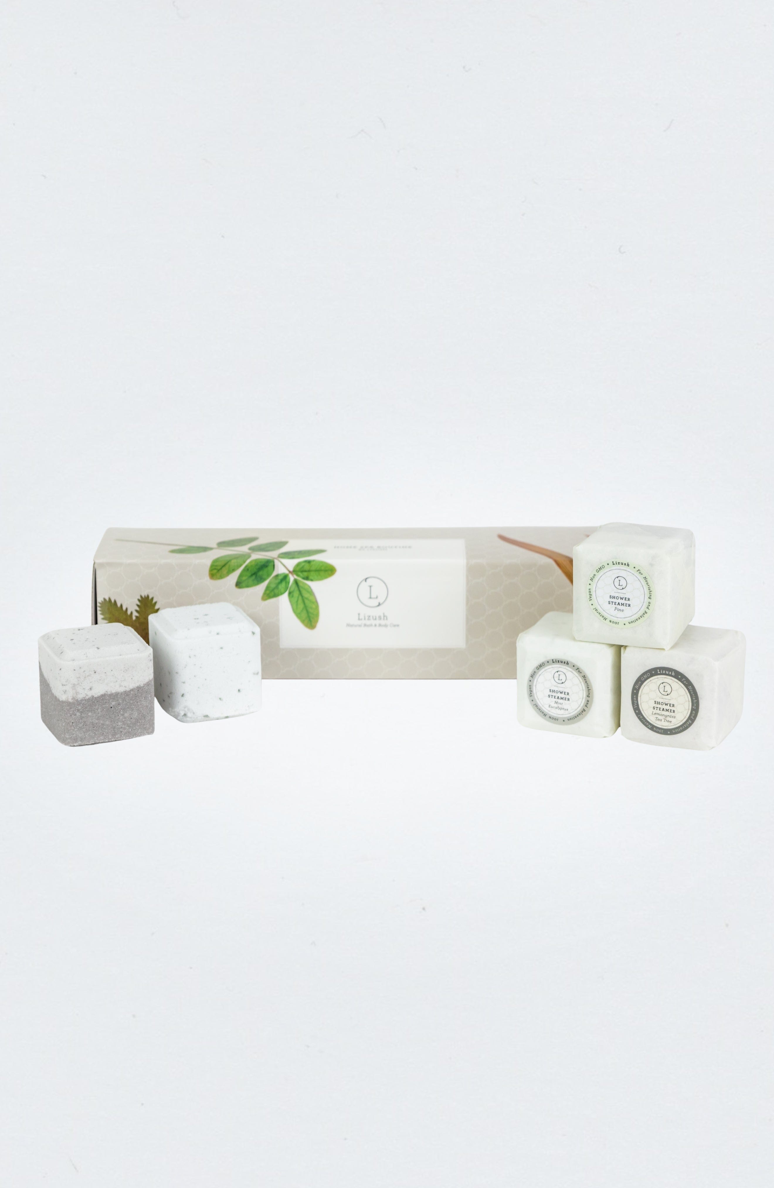 Lizush BATH BOMBS &amp; SHOWER STEAMERS Earthy Shower Steamer, Refreshing Gift Box for Men and Women, Set of 5 Shower Steamers