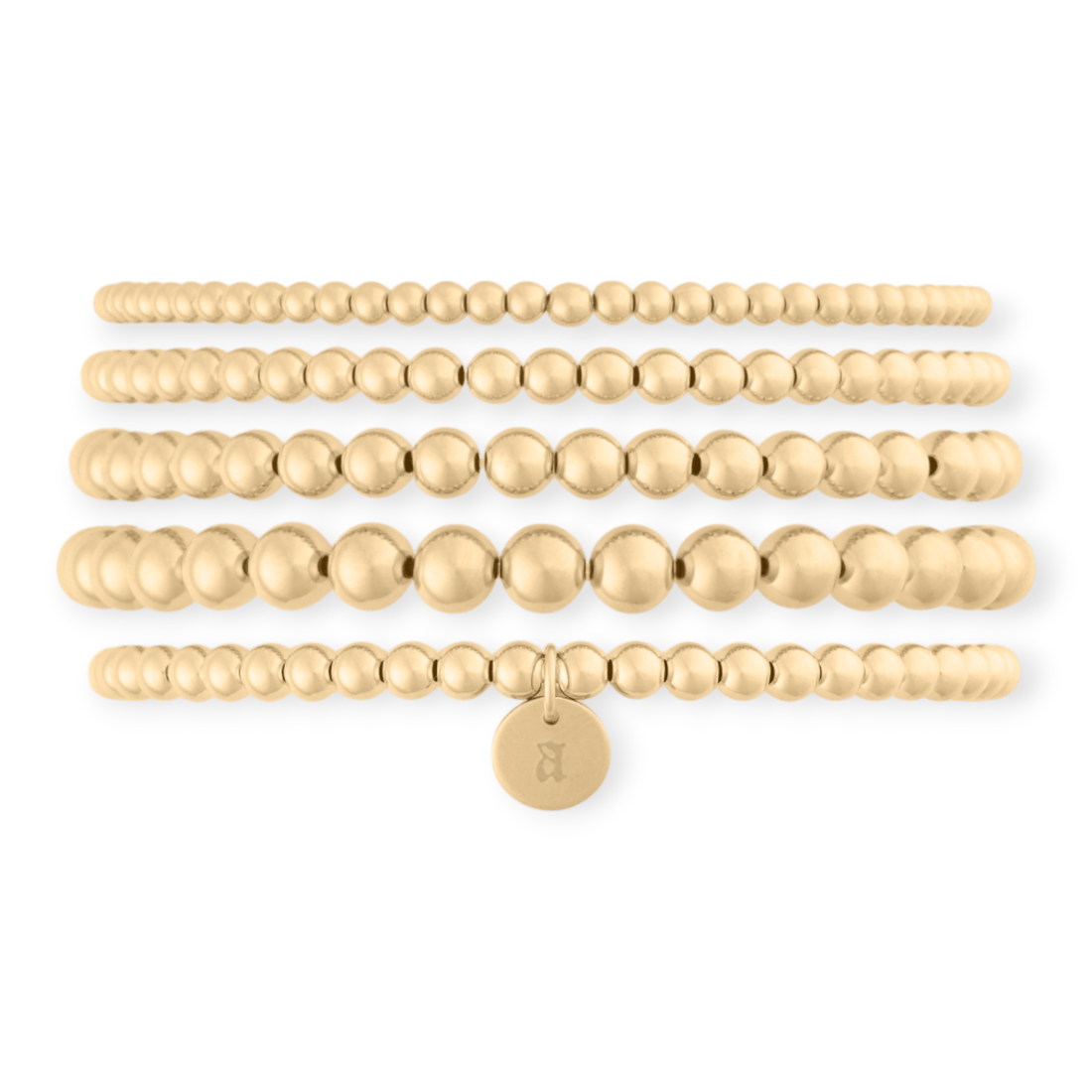 Cuffed by Nano LLC Old English Initial Juno Bracelet Five Stack