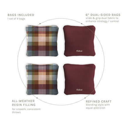 6-in Dual-Sided Cornhole Bags | Plaid Collection