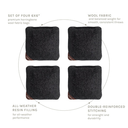 6-in Herringbone Cornhole Bags | Premium All-Weather Collection