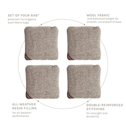 6-in Herringbone Cornhole Bags | Premium All-Weather Collection