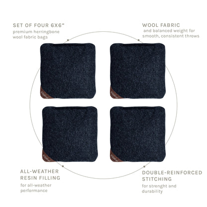 6-in Herringbone Cornhole Bags | Premium All-Weather Collection