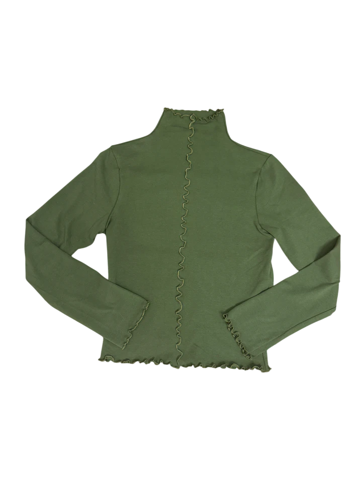 Wavy top in Olive Knit