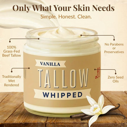 Lady May Tallow Body Cream/Lotion Vanilla Whipped Tallow Moisturizer