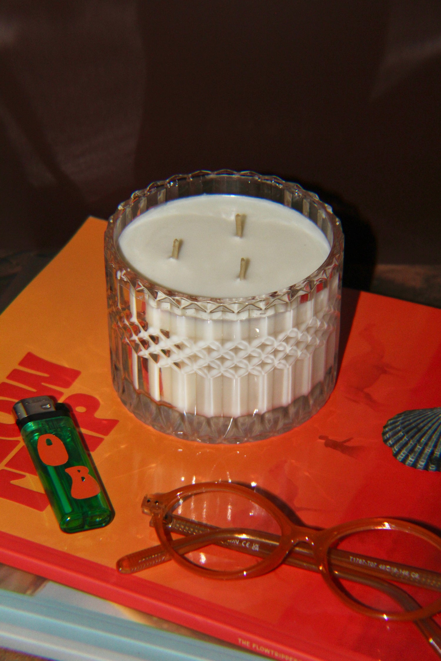 Oddly Brewed Soy candle Spring Yuzu Cloe Crystal Candle
