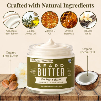 Natural Beard Butter for Men Tobacco Vanilla
