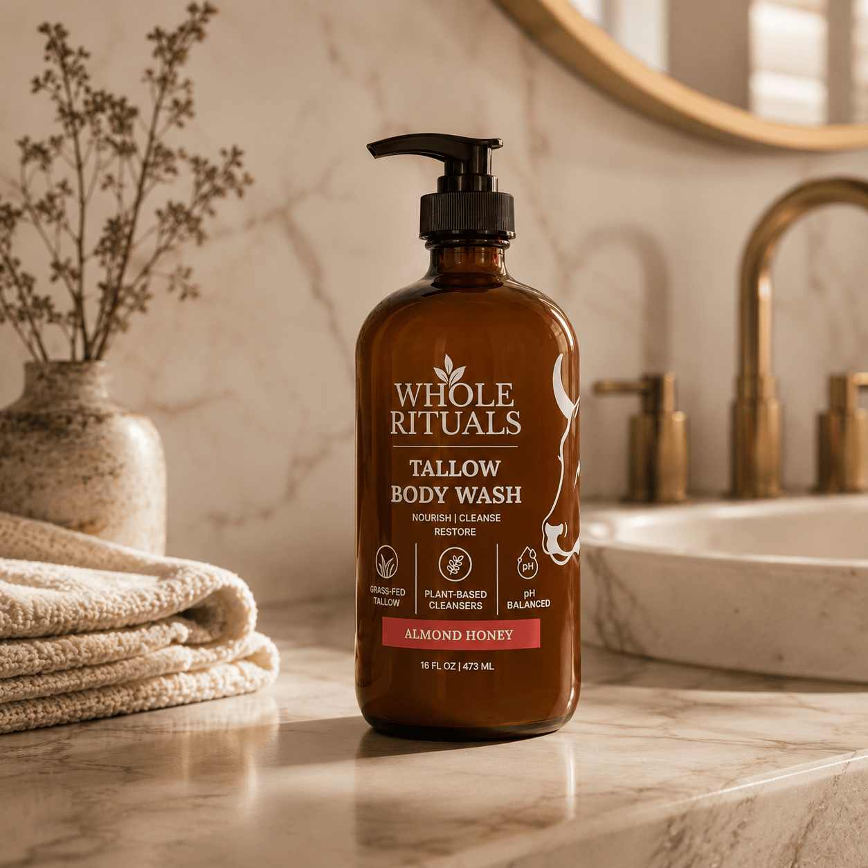 Whole Rituals Body Wash Almond Honey Tallow Body Wash – 16 oz