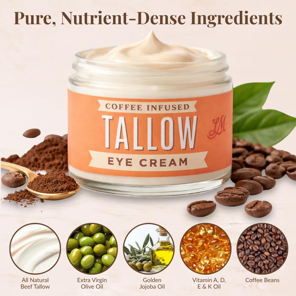 Tallow Eye Cream | Coffee Infused Under Eye Cream 2 oz