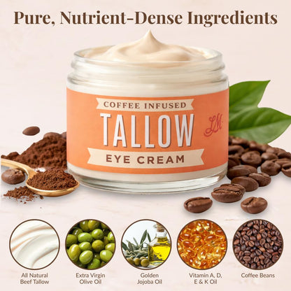 Tallow Eye Cream | Coffee Infused Under Eye Cream 2 oz
