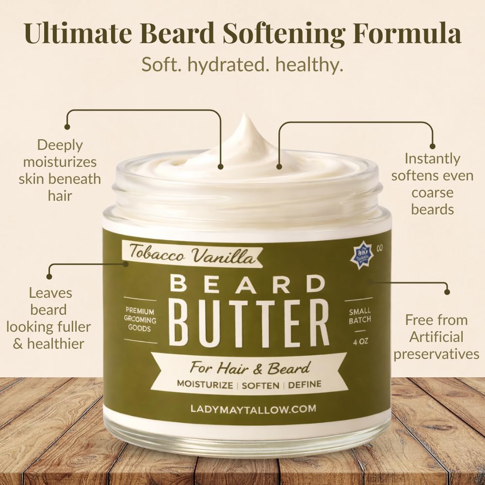Natural Beard Butter for Men Tobacco Vanilla