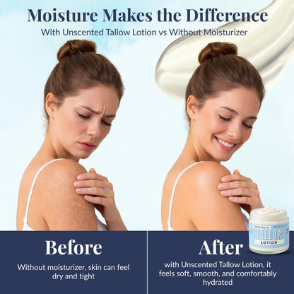 Lady May Tallow Body Cream/Lotion Unscented Tallow Lotion | All-Natural Grass-Fed