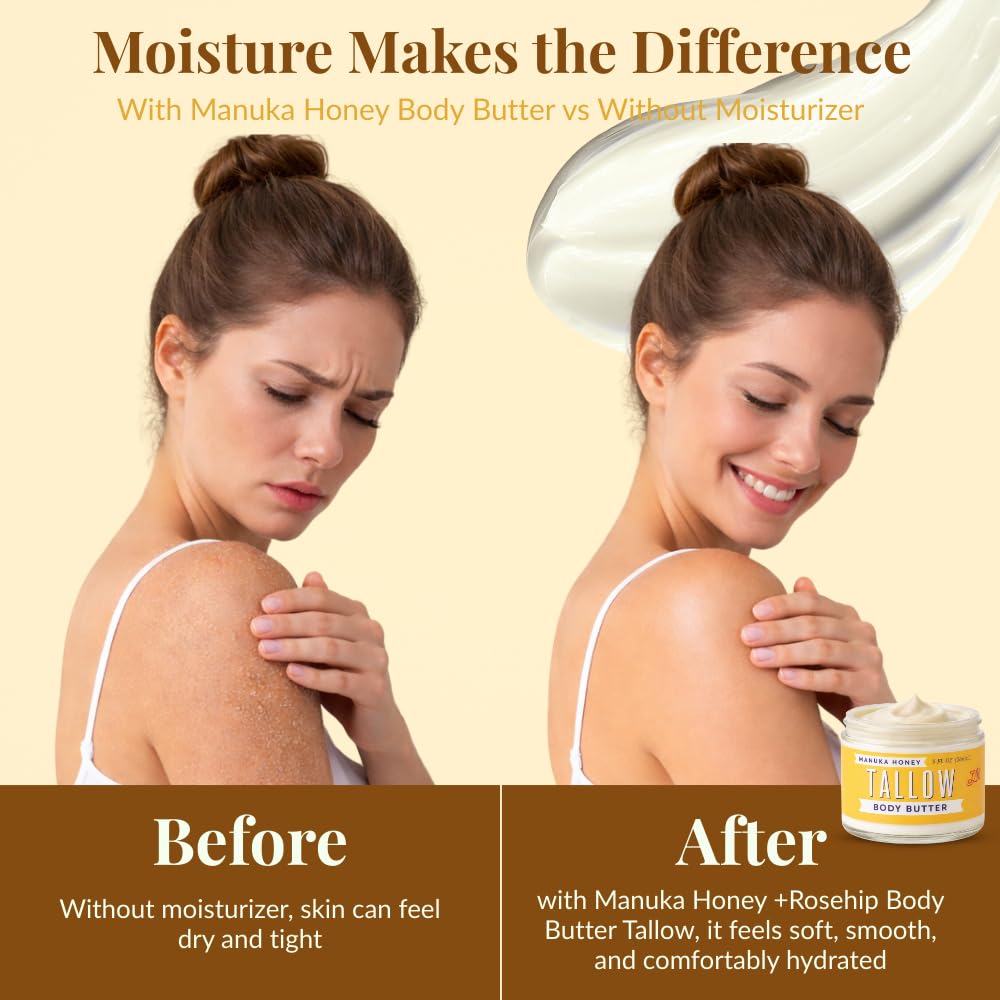 Lady May Tallow Body Cream/Lotion Manuka Honey &amp; Rosehip Tallow Body Butter