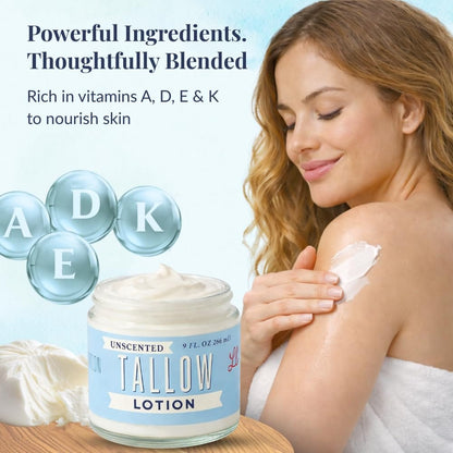 Lady May Tallow Body Cream/Lotion Unscented Tallow Lotion | All-Natural Grass-Fed