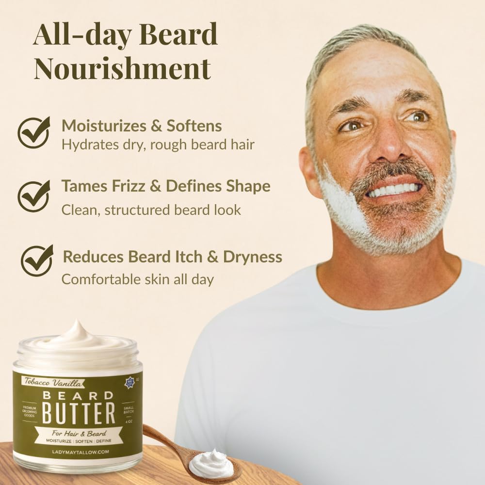 Natural Beard Butter for Men Tobacco Vanilla