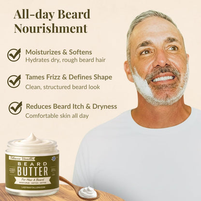 Natural Beard Butter for Men Tobacco Vanilla