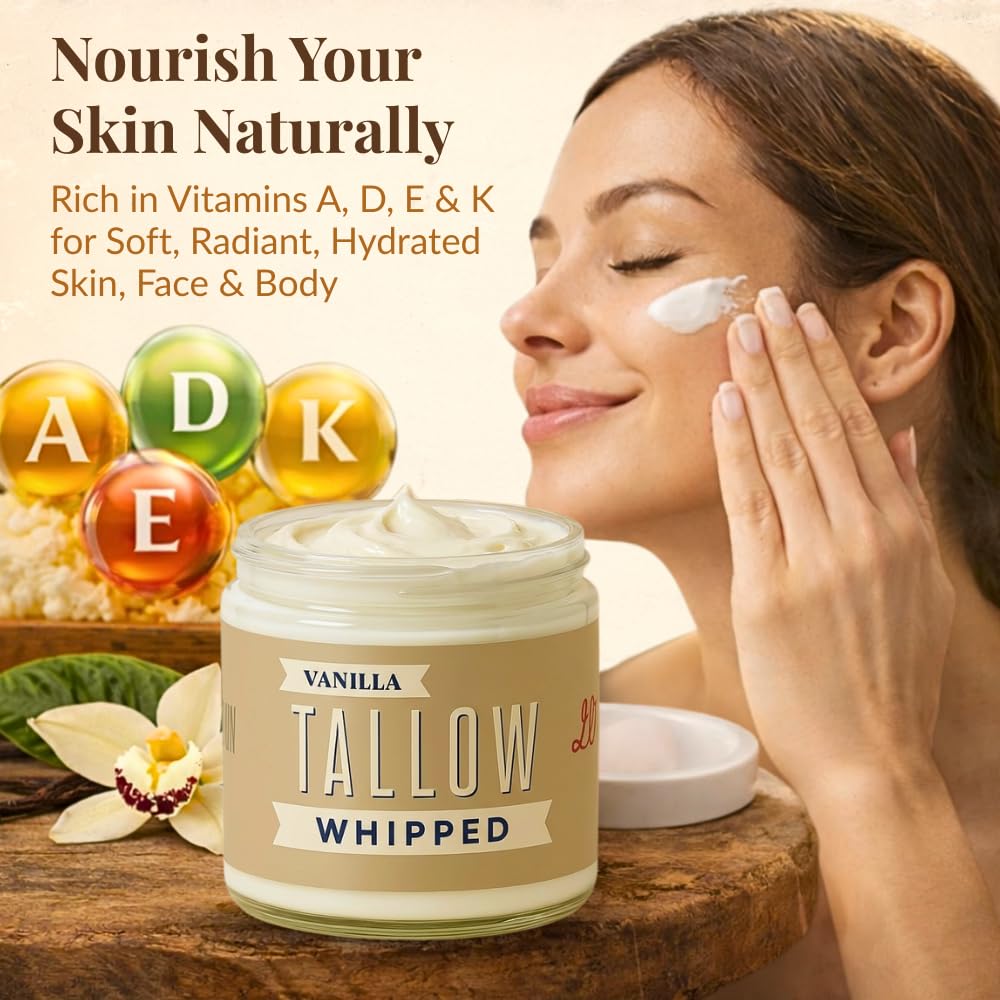 Lady May Tallow Body Cream/Lotion Vanilla Whipped Tallow Moisturizer