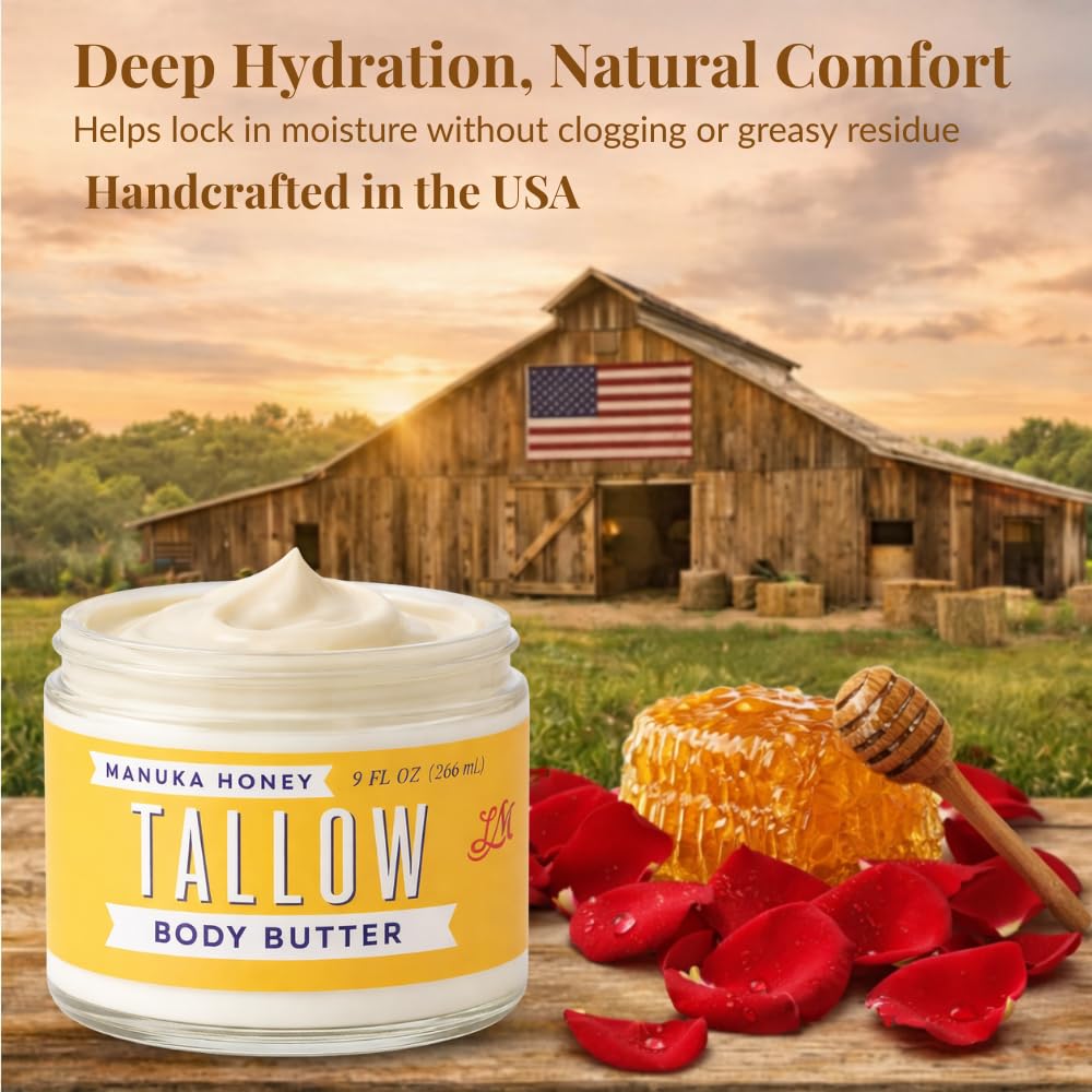 Lady May Tallow Body Cream/Lotion Manuka Honey &amp; Rosehip Tallow Body Butter