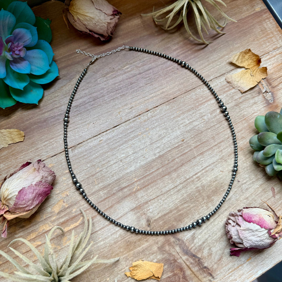 20" Graduated Sterling Silver Pearl Necklace – 3mm