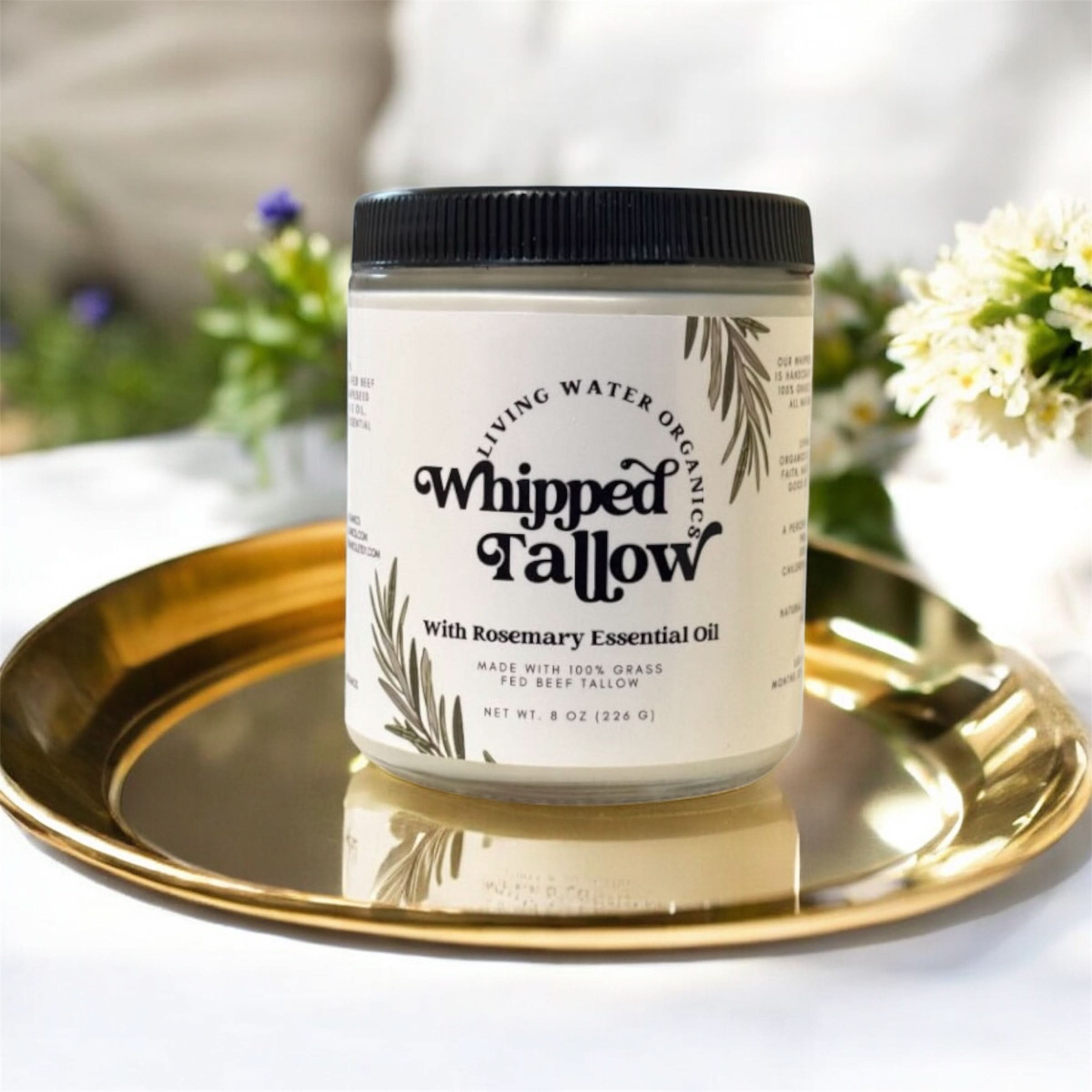 Living Water Organics 1 / Rosemary Whipped Grass-Fed Tallow for Face &amp; Body