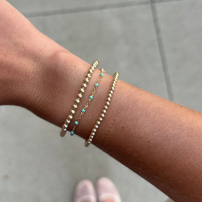 Turquoise Daisy + Juno Bracelet Triple Stack
