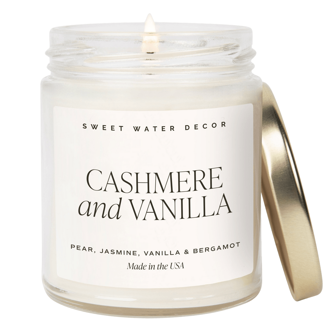 Cashmere and Vanilla Soy Candle - Clear Jar - 9 oz - My American Goods