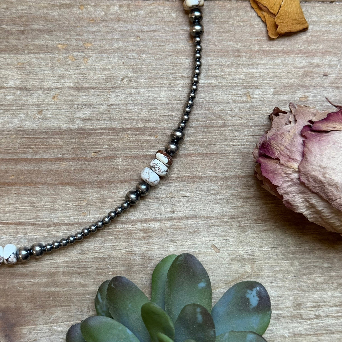 Wild Horse &amp; Sterling Silver Pearl Necklace