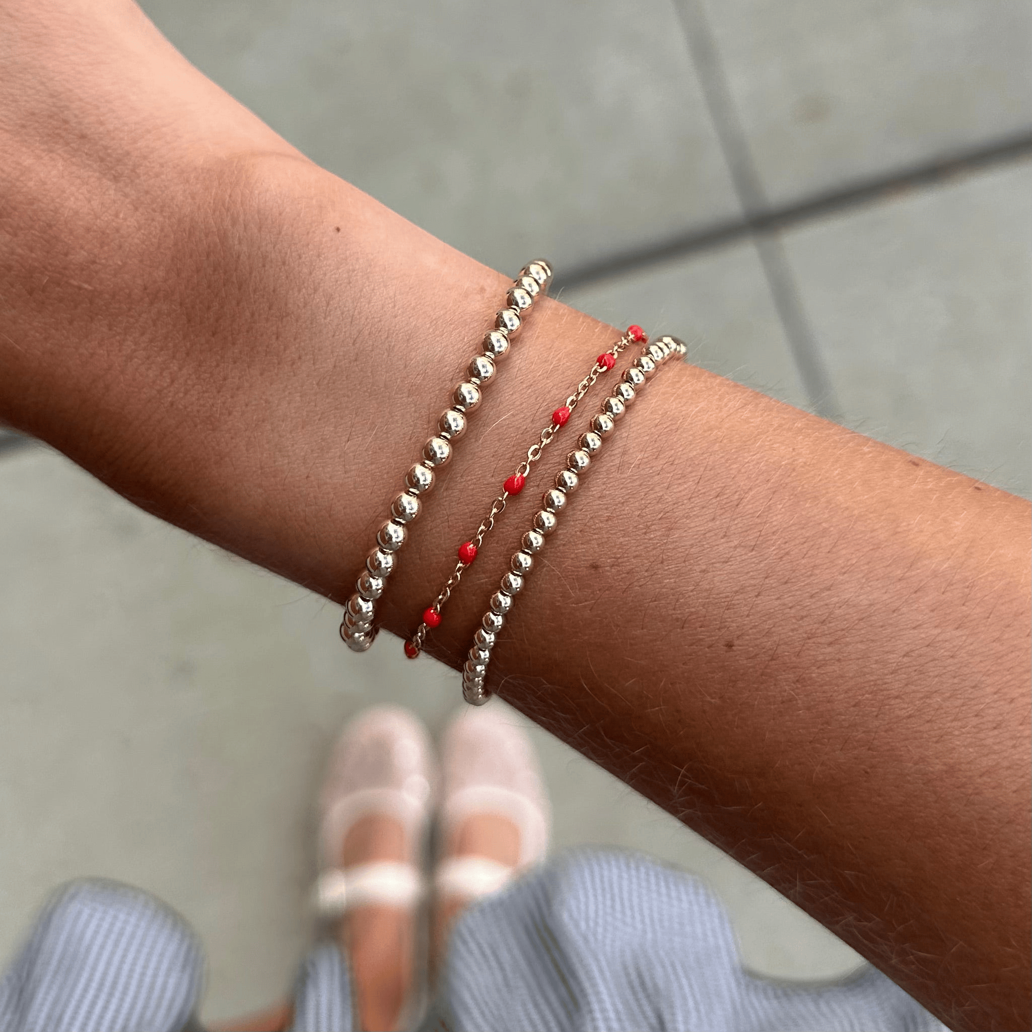 Cuffed by Nano LLC Red Daisy + Juno Bracelet Triple Stack