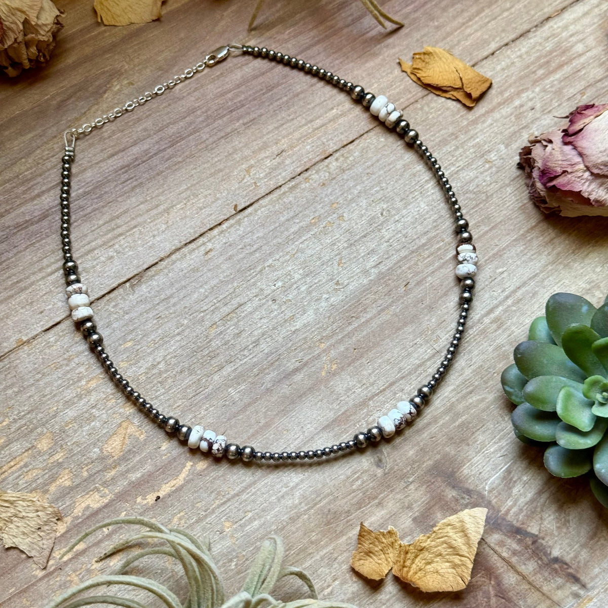 Wild Horse &amp; Sterling Silver Pearl Necklace