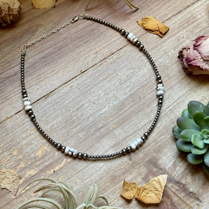 Wild Horse &amp; Sterling Silver Pearl Necklace