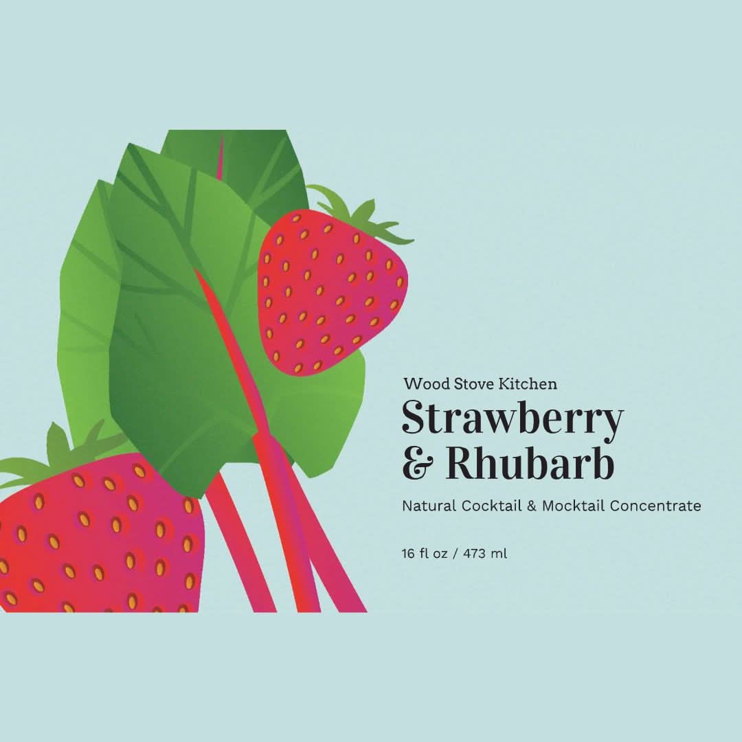 Wood Stove Kitchen Cocktail and Drink Mixers Strawberry-Rhubarb Mixer, 16 fl oz