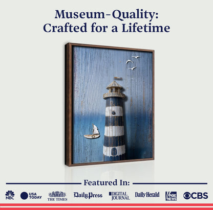 Tailored Canvases Canvas Wooden Lighthouse Coastal Wall Art III